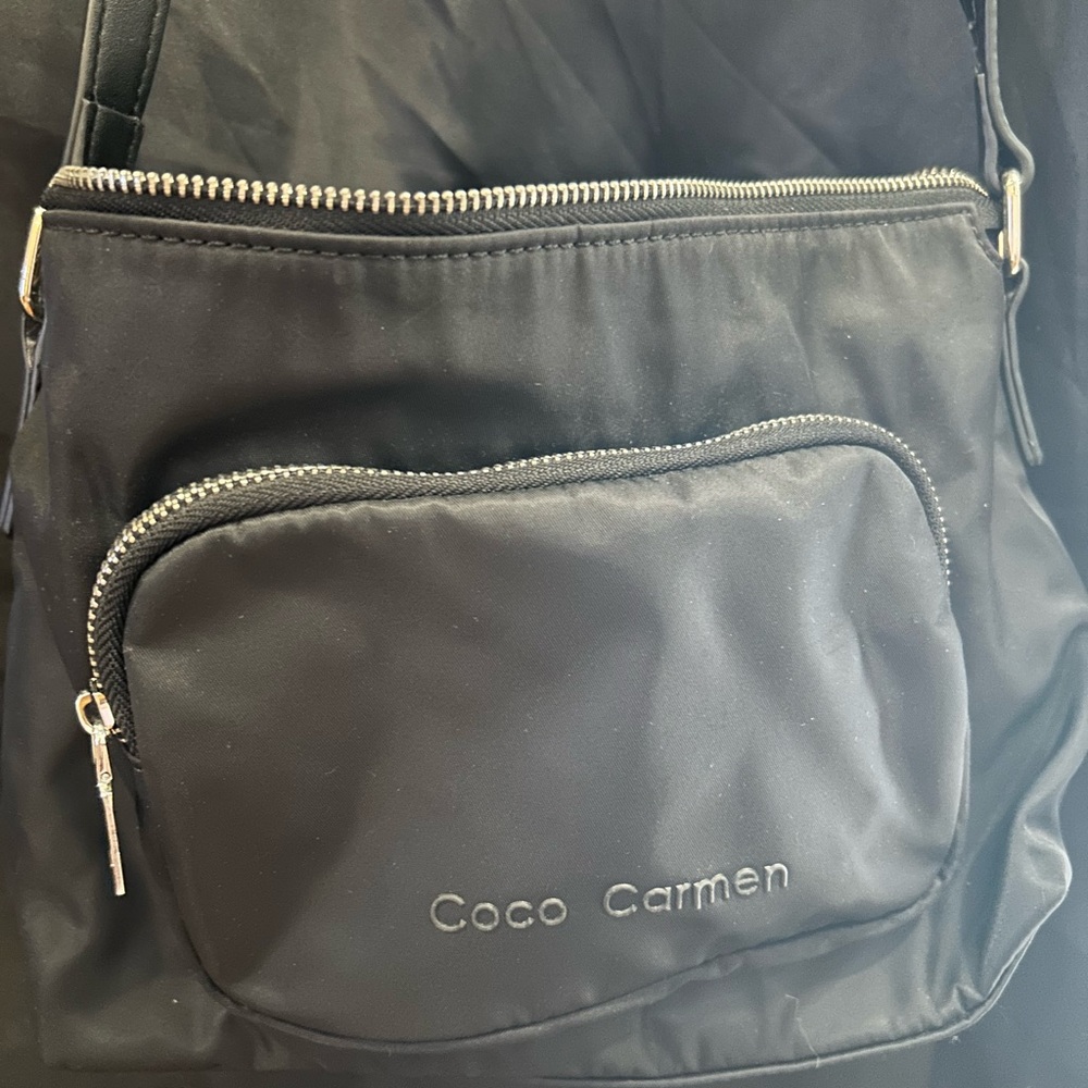 Coco + Carmen Sleek Black Messenger Bag